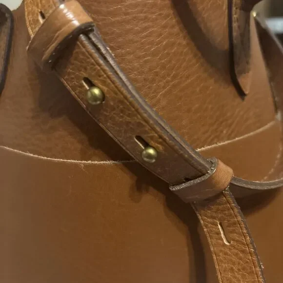 Madewell The Medium Transport Tote F5788 Leather Shoulder Crossbody Bag Saddle - Picture 3 of 12